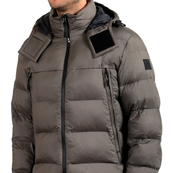 Hugo Boss Men's "Cynos" Gray Hooded Parka Jacket - Picture 3 of 9
